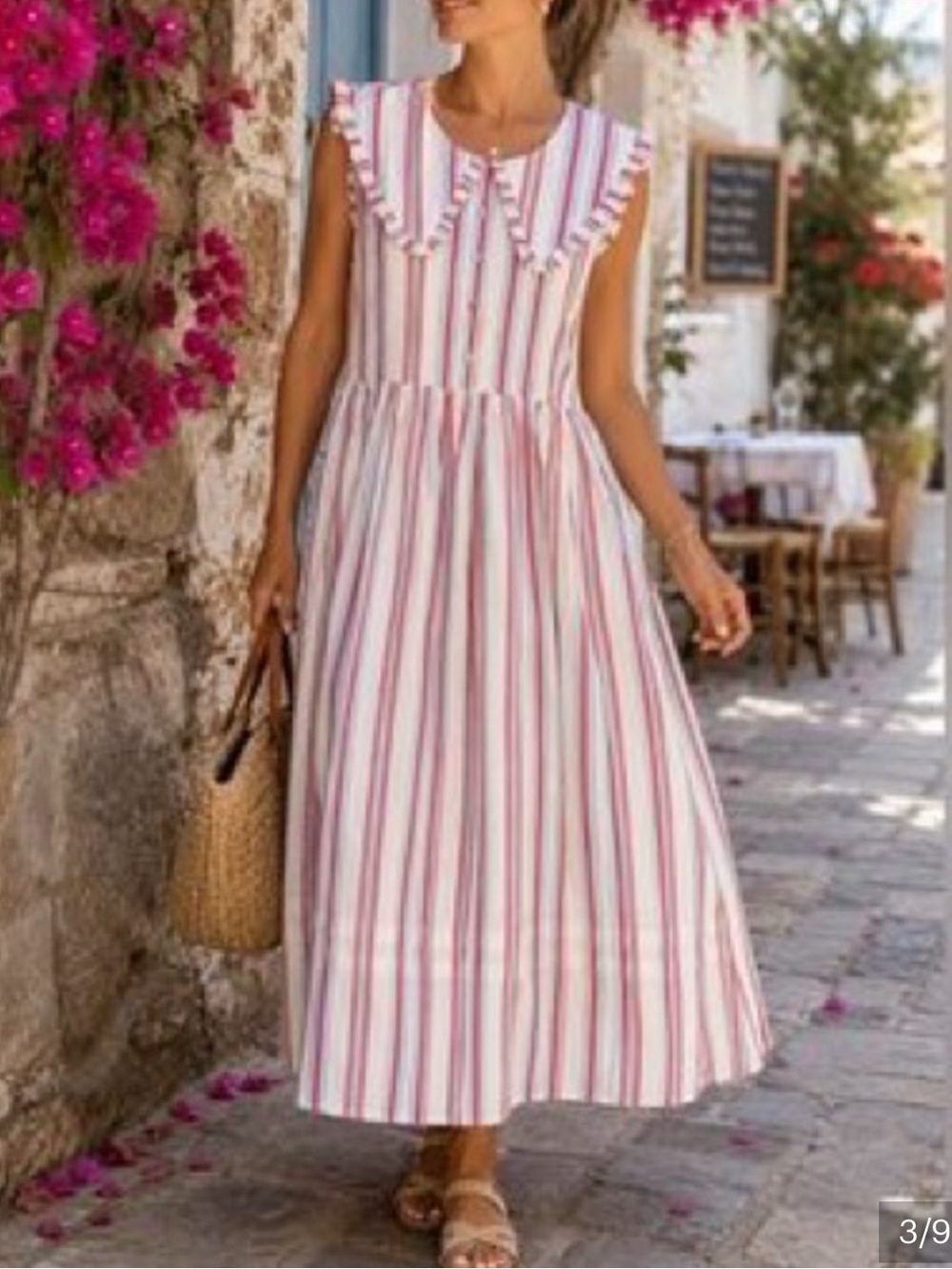 Carolina Constas Striped Dress, Boho, Coquette, Cottagecore